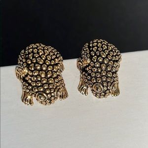 Vintage Cabot frog clip on earrings